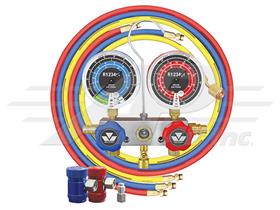 R1234yf Mastercool 2-Way Piston Valve Manifold Gauge Set with 60" Hoses